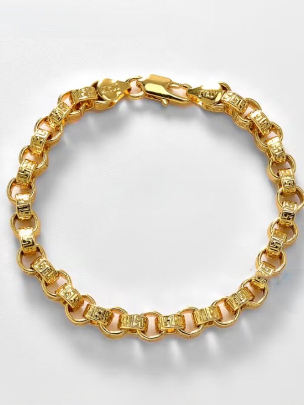 7.5" Womens 18K Gold Chain Link Style Bracelet New 18 K Silver Stamped Jewelry